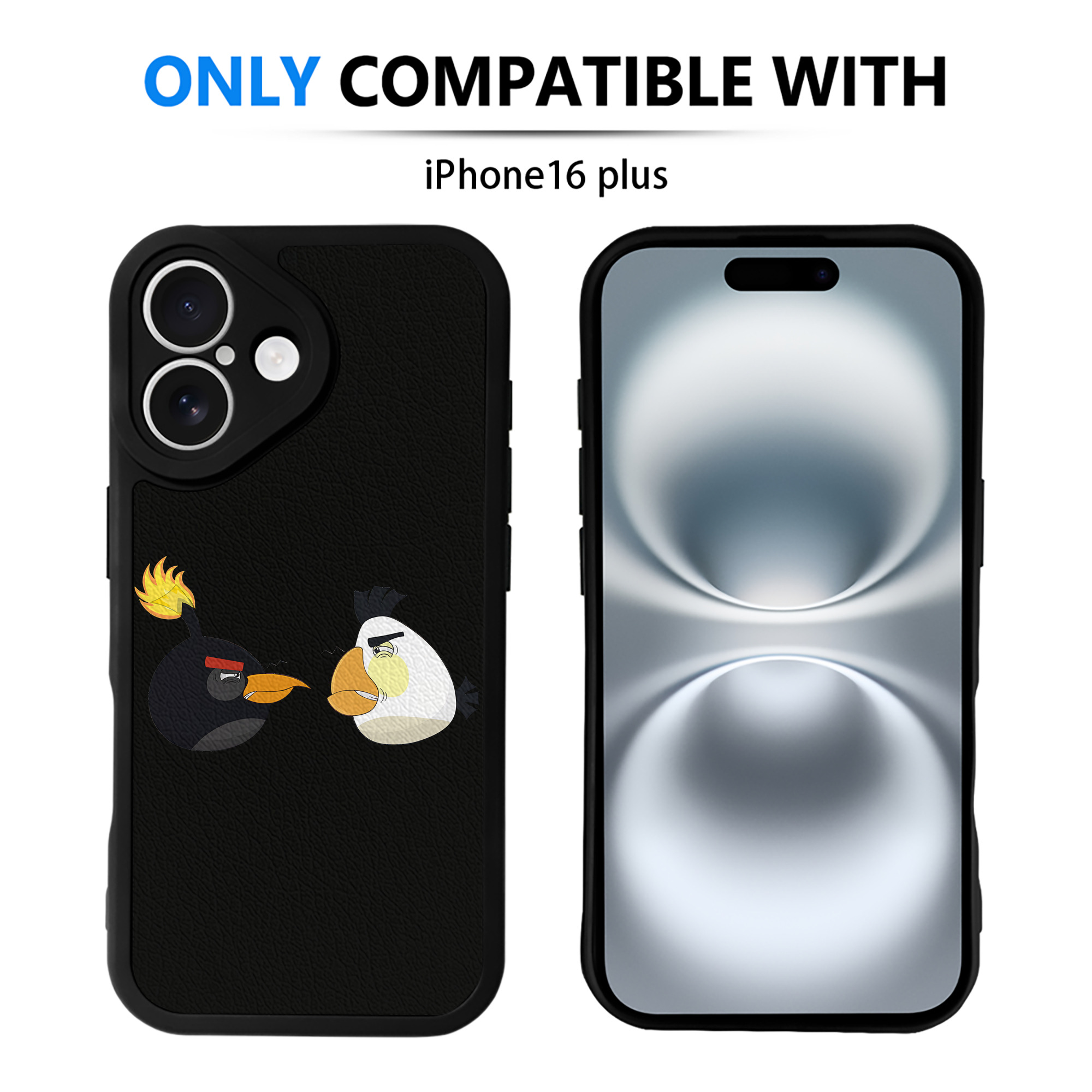 （画像用） Angry Birds アングリーバード 【iPhone 16シリーズ対応】シリコンスマホケース（レザー調） 材質：シリコン